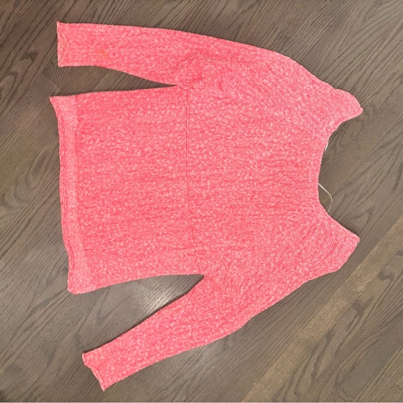 Free People Bright Lights Sweater Womens Size Medium Neon Flamingo - Picture 6 of 7
